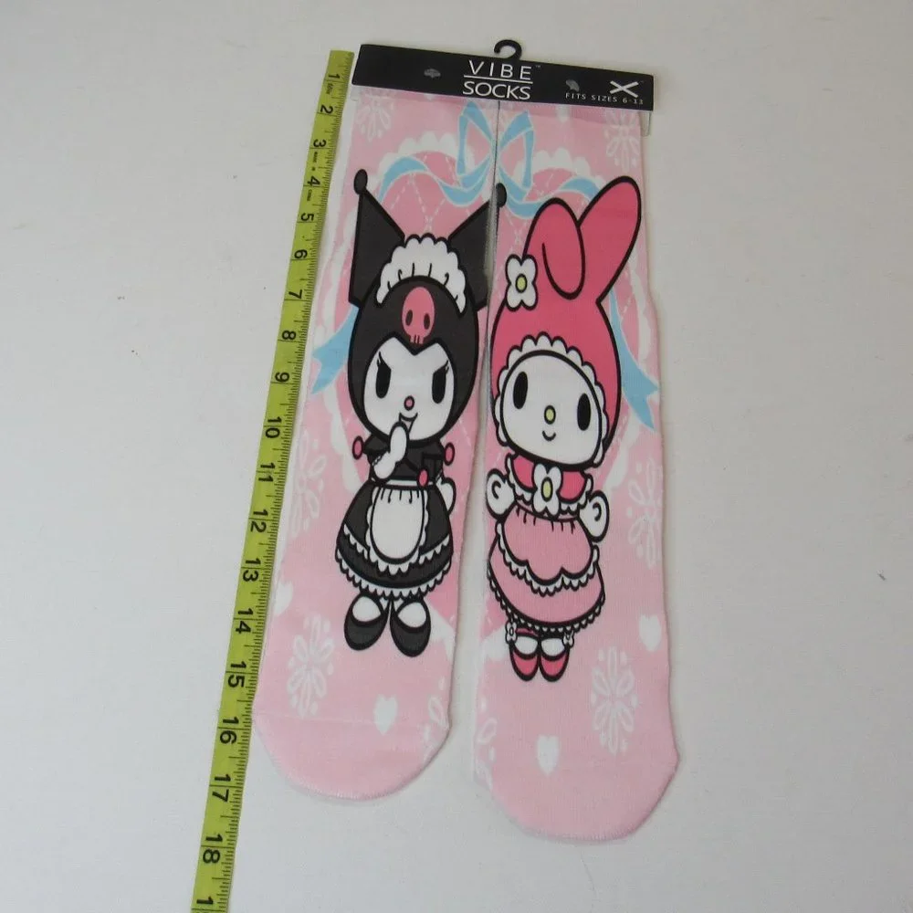 My Melody & Kuromi Character Design Crew Socks Vibe Socks